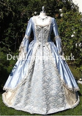 Romantic Light Blue and Champaghe Victorian Fancy Dress