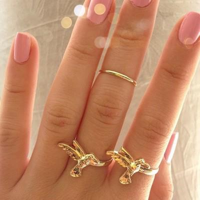 Golden sparrow rings for women