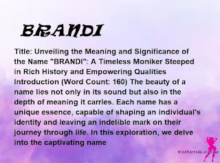 meaning of the name "BRANDI"