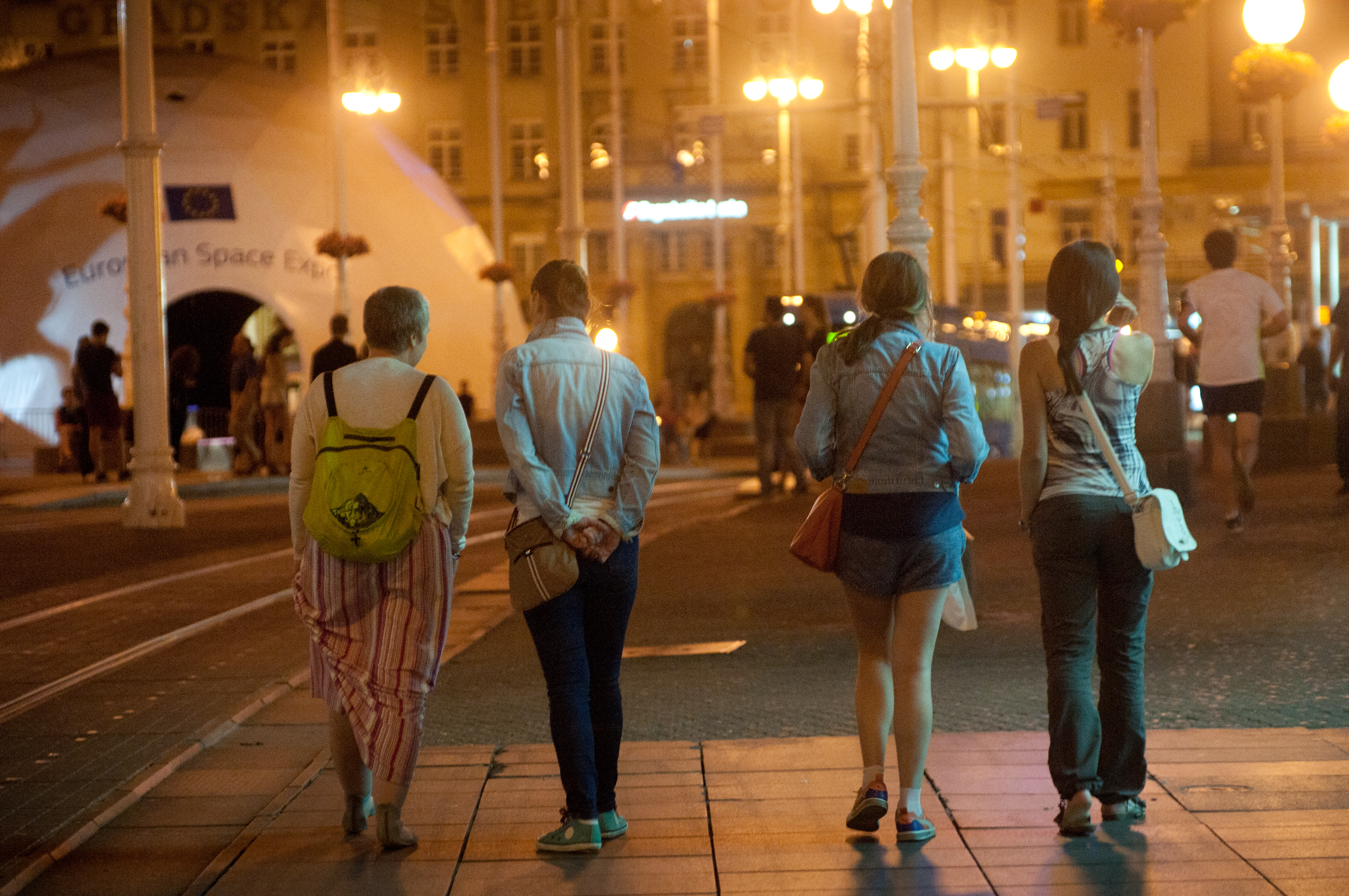 (from right to left:) Iulia, Andra, Pauli, and I in Zagreb, Croatia