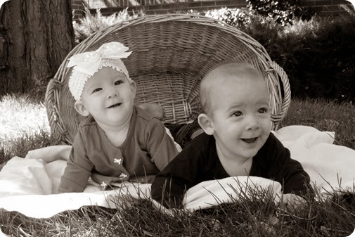 Liberty & Nehemiah 5 Month Portraits b&w