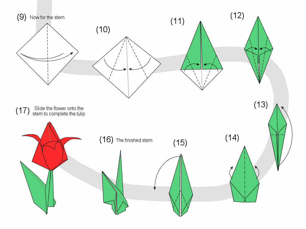 Cara Membuat Origami Bunga Tulip 3 Dimensi Cara Membuat 