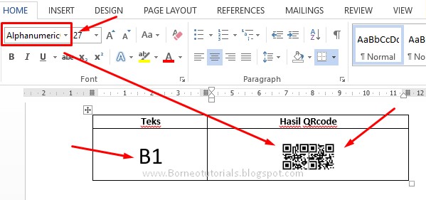 Cara Membuat Barcode dan QRcode di Ms Word 2013