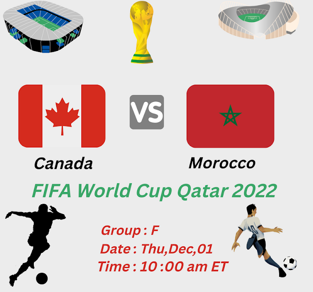 Watch Canada vs Morocco Live Streaming Free FIFA world cup Qatar 2022 Online Iptv Channel