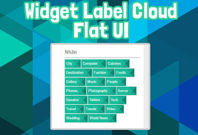 Tạo Label Cloud Flat UI Màu Xanh Tươi Mát
