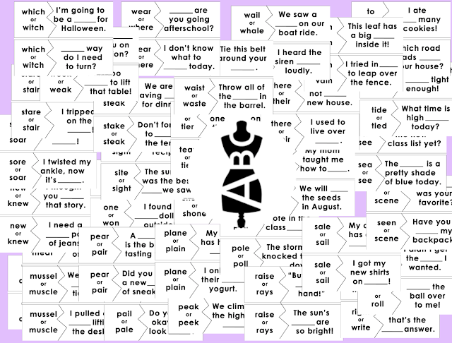 homophone puzzles for grades 3-5