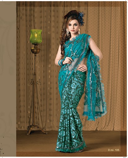 [Sea+Green+Color+Casual+Saree.jpg]