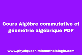 Cours Algèbre commutative et géométrie algébrique PDF