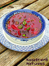 Russian soup, beet leaves