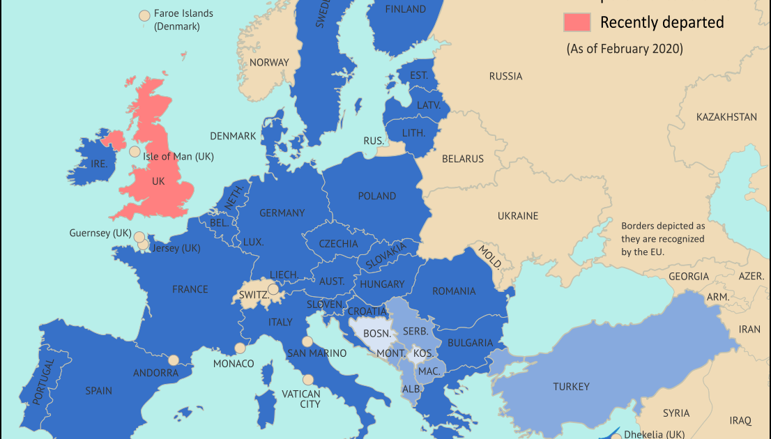 Map Which Countries Are In The European Union In Which Aren T And Which Want To Join Political Geography Now
