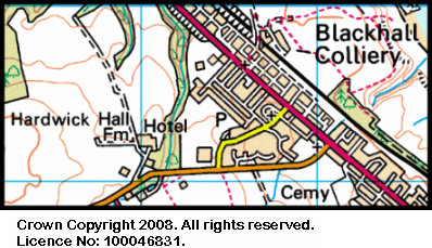 Map of the Hardwicke Hall area