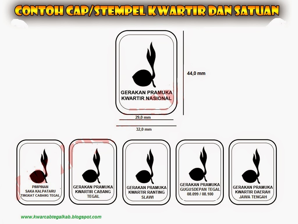 KWARTIR CABANG PRAMUKA TEGAL: Cap / Stempel Kwartir dan GUDEP