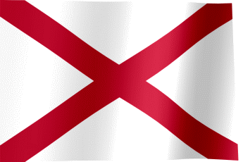 The waving flag of Alabama (Animated GIF)