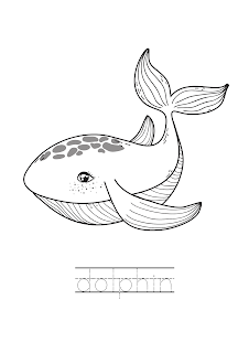 Sea Animal Coloring Book - Mewarnai Ikan Lumba-lumba