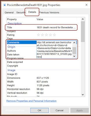 These annotations stay with your image file and are pulled into your family tree software.