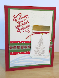 Christmas Card by Tina Petko featuring the Jar of Cheer stamp set and snow drifts made with the Swirly Scribbles Dies