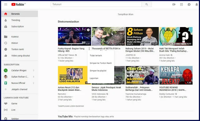 Cara Agar Video YouTube Muncul di Beranda