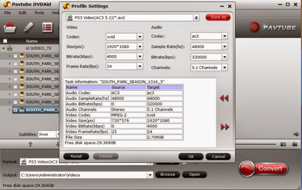  DVD to PS3 settings