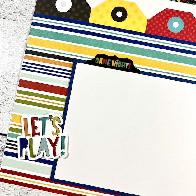 12x12 Family Fun Game Night Scrapbook Layout