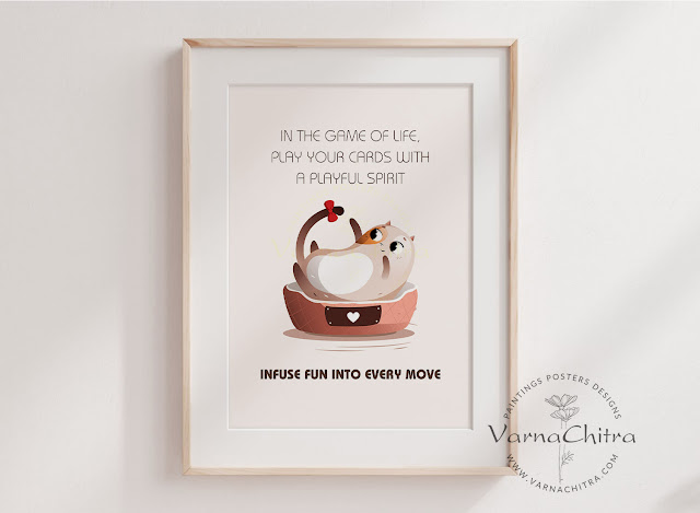 Cat Wisdom Poster Series, Motivational Poster By Biju Varnachitra