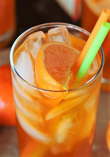 Orange Creamsicle Drink Garnished with an Orange Wedge Image