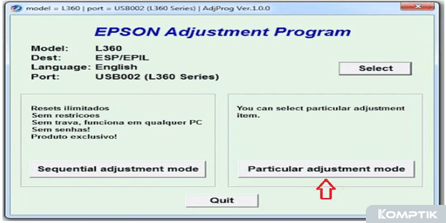 Epson L360 Resetter