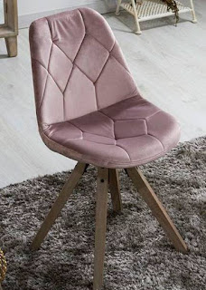 Silla Terciopelo Rosa Palido Nordica