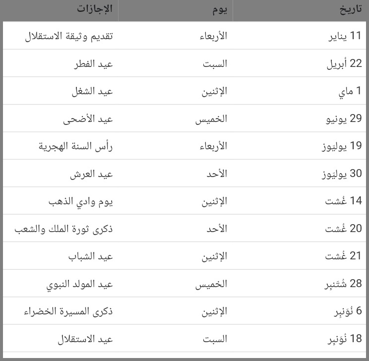 رزنامة العطل المدرسية 2023 2024