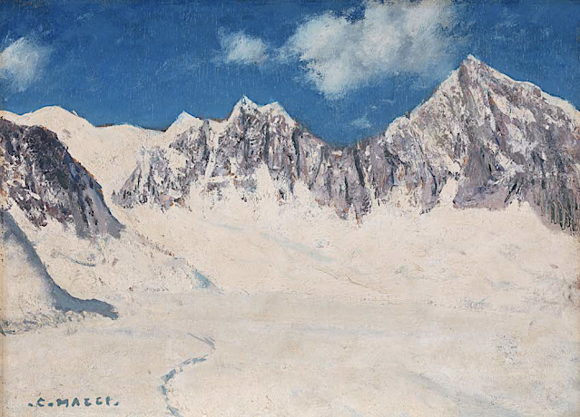 Cesare Maggi (1881-1961),  Mont-Blanc du Tacul (4,248m -13,937 ft), France, Haute-Savoie,  Alpes, Alpes, Graian Alps Glacier du Géant, Chamonix, France, John Mitchell Gallery, London ,