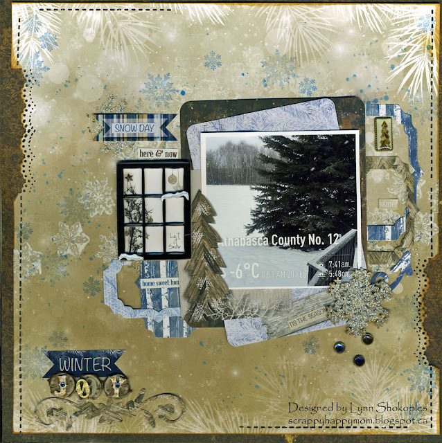 Snow Day by Lynn Shokoples for BoBunny featuring the Sleigh Ride Collection and Snowflake Lasercut Chipboard