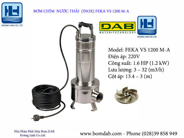 máy bơm chìm feka vs 1200 m-a