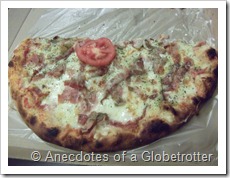 Half eaten pizza
