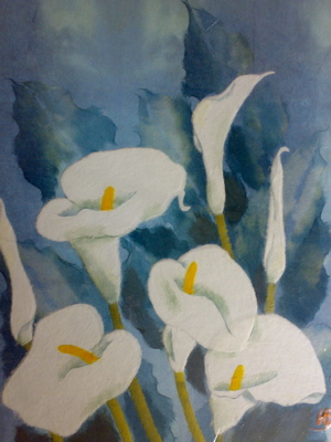 和紙のちぎり絵で描く自然: ちぎり絵の基本 〜花の作品 その1〜