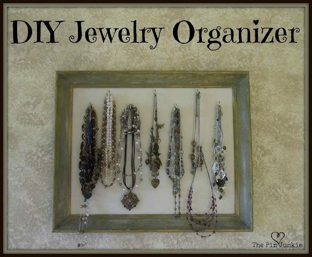 DIY Picture Frame Jewelry Organizer