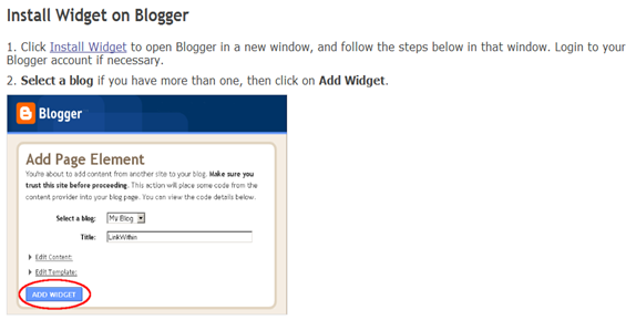 Install Widget on Blogger