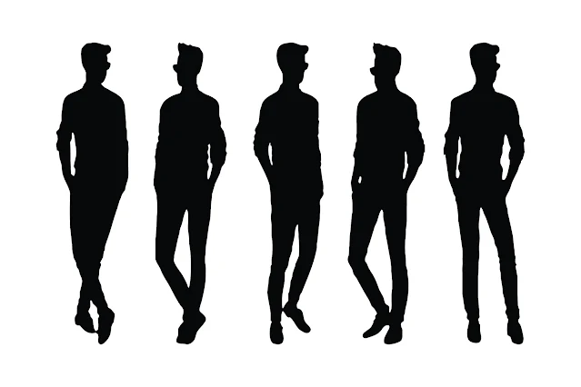 Male fashion model silhouette bundle free download
