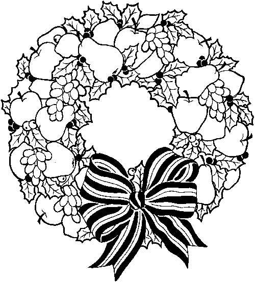 christmas wreath coloring pages - christmas wreath coloring pages to print Free Colouring 