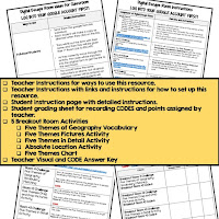 Five Themes of Geography Digital Escape Room Five Themes of Geography Vocabulary Five Themes Pictures Activity Five Themes in Detail Activity Absolute Location Activity Five Themes Chart