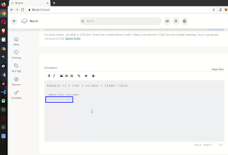 Use vertical bar to divide columns. First row is a header