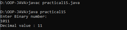 OOP-JAVA Practical 15 image.