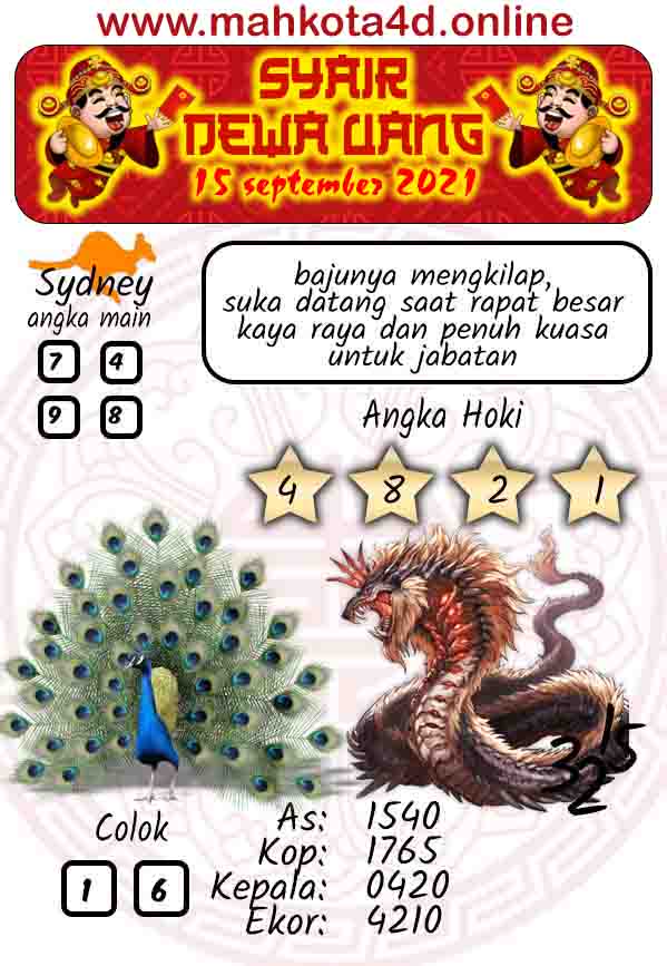 Syair Prediksi Jitu Sydney Pools - Togel SDY Rabu, 15 - September - 2021
