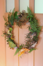 Kid-Made Fall Nature Wreaths made with recycled and natural items!  Quick and easy to make and so beautiful - a 4 year old made this wreath!  From Fun at Home with Kids