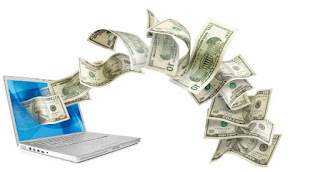gambar uang keluar dari laptop macam sulap aja