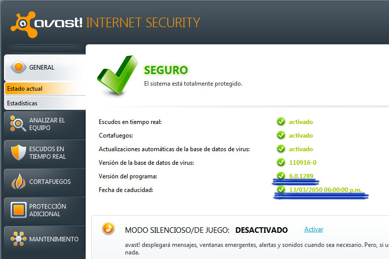 ANTIVIRUS Avast! Internet Security 6.0.1125 CON Crack y 