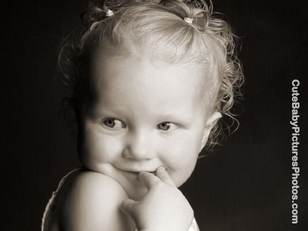 Pictures of Cute Baby Girls in Black and White