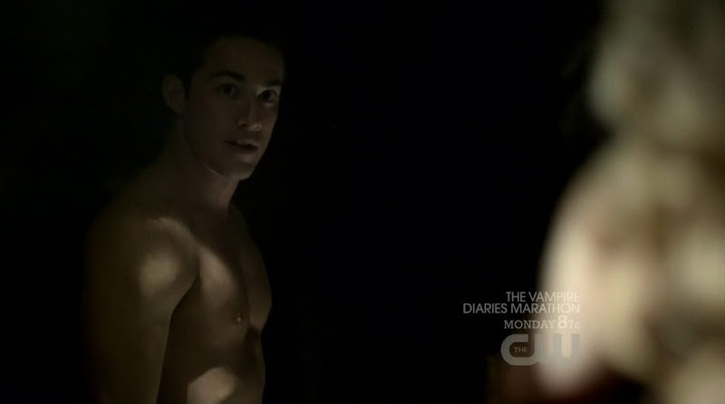 Michael Trevino Shirtless on The Vampire Diaries s2e11