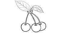 cherry clipart black and white