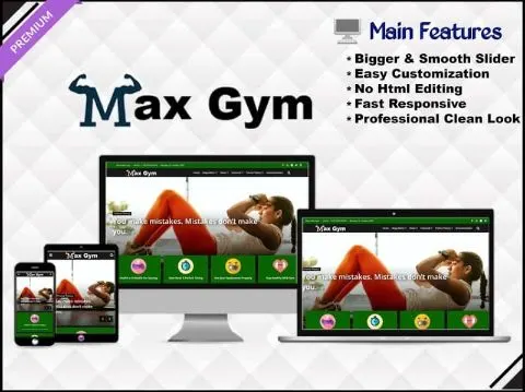 Max Gym - Health & Fitness Blogger Template Blogger template  2024