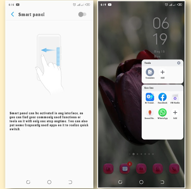 Enable smart panel feature on Android phone