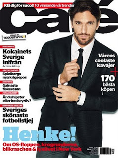 Henrik Lundqvist, aka Hanke appears in Swedish Men's Magazine Cafe